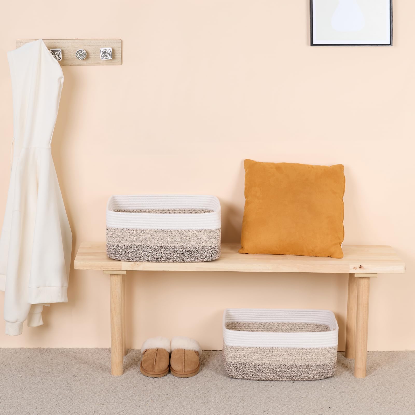 Large Woven Storage Baskets for Shelves & Closets - 17
