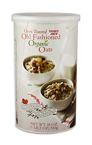 2-Pack Trader Joe's Organic Old Fashioned Rolled Oats 18oz - Healthy Breakfast Cereal for Baking, Smoothies & Oatmeal (2 x 18oz)
