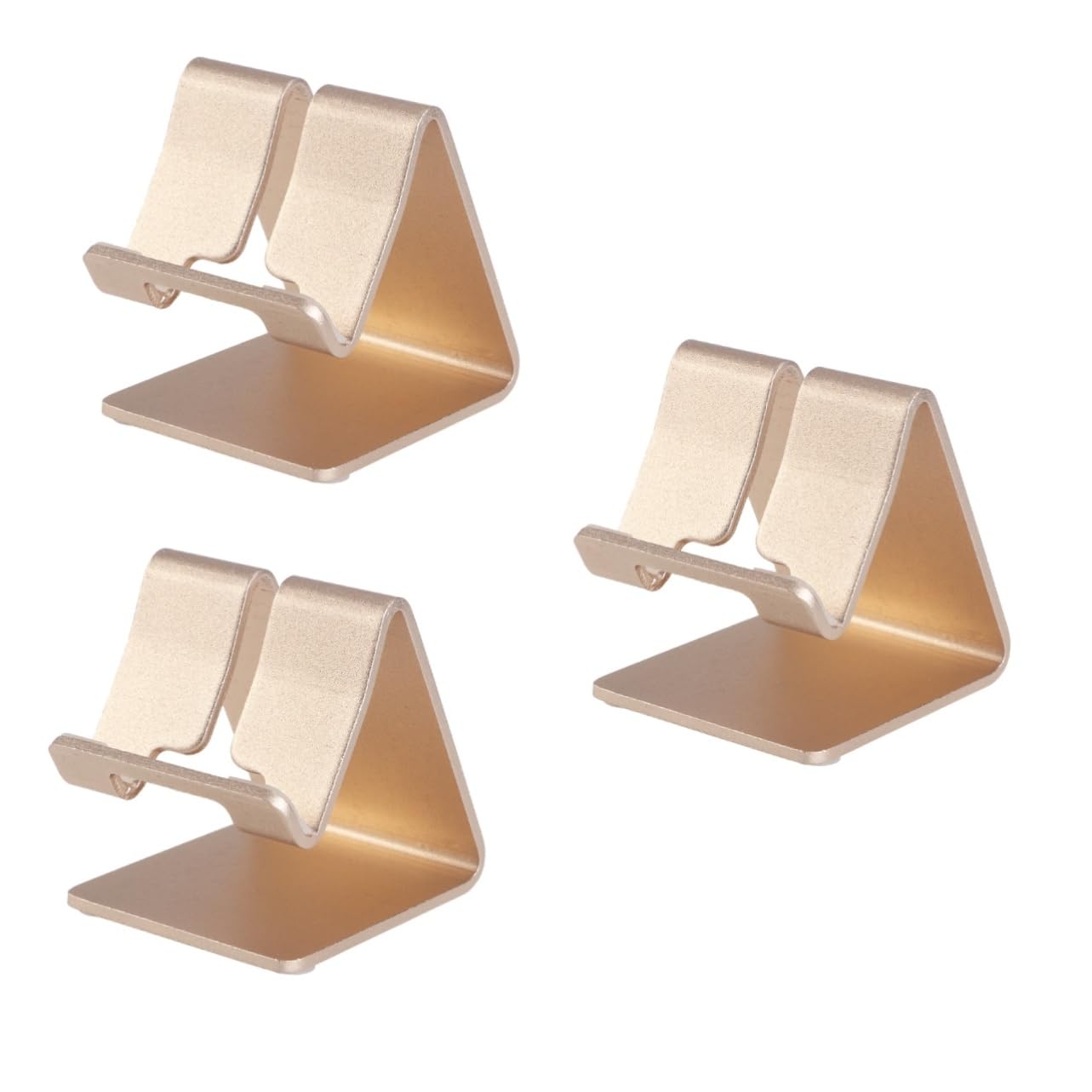 Housoutil 3-Pack Metal Smartphone Stand for Desk - Adjustable Phone Holder with Cable Management - Perfect for Home Office, Workstation & Video Calls