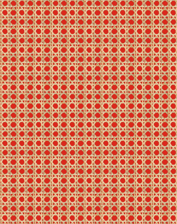 Faux Caning Peel and Stick Wallpaper - Self-Adhesive Removable Wallpaper by Wallshoppe in Red | Perfect for Bedroom, Living Room & Home Office Decor