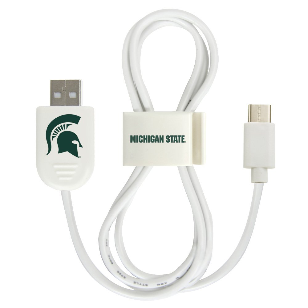 Premium Michigan State Spartans USB-C Charging Cable with QuikClip - Fast Charging & Durable for iPhone 15, Samsung Galaxy, iPad Pro - Perfect for Home, Office & Travel Accessories