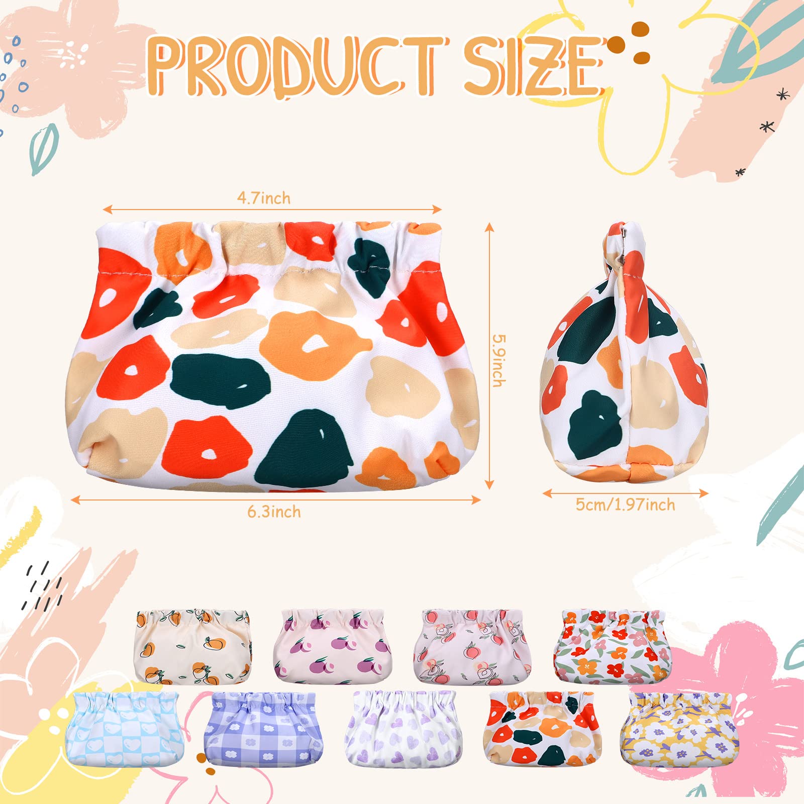 Buryeah 9-Piece Mini Makeup Bag Set - Waterproof Small Cosmetic Organizer for Women, Travel Toiletry Pouch, Lipstick & Accessories Holder (5.9 x 6.3 x 4.7 Inch) - Perfect for Purse, Gym, Travel & Daily Essentials Storage