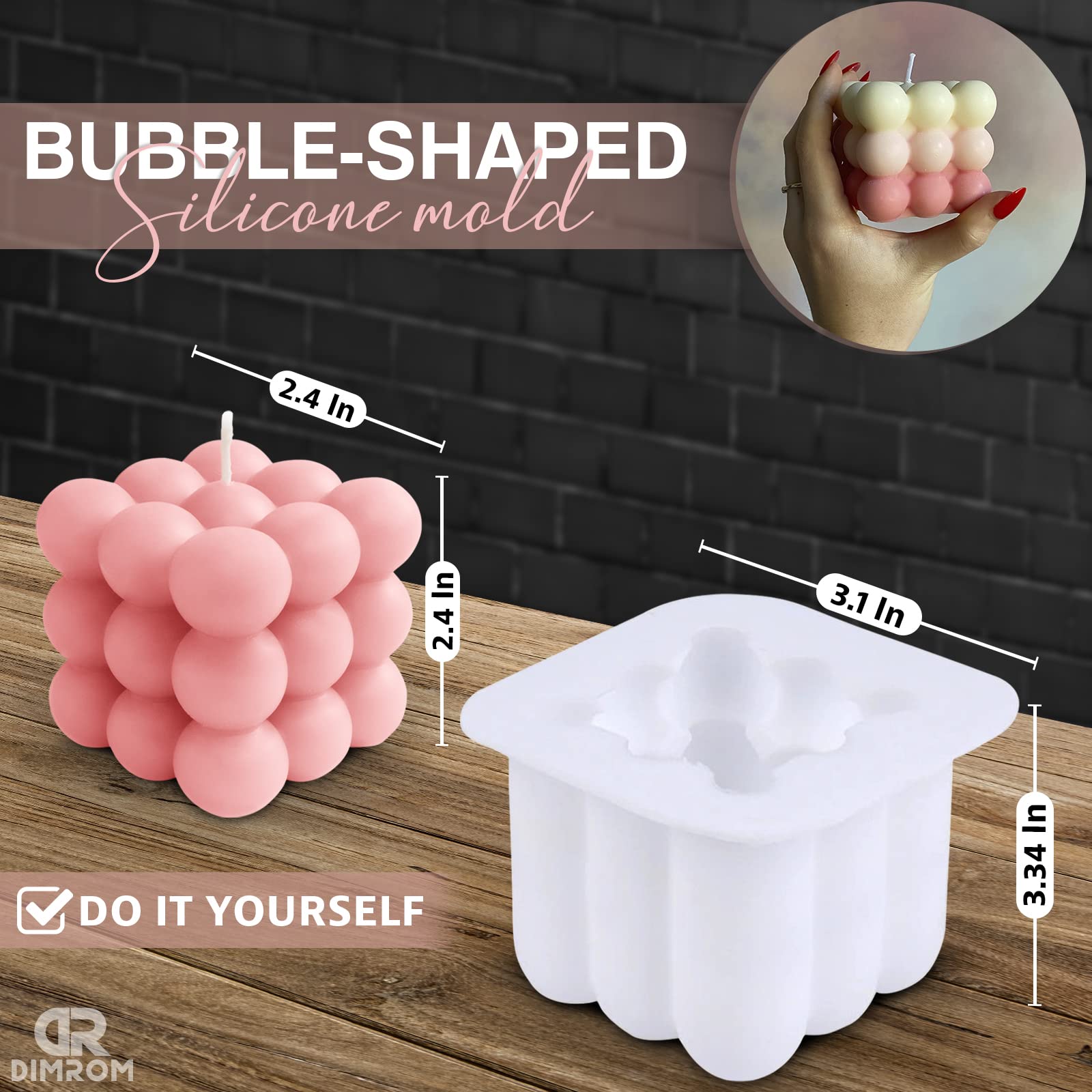 3D Silicone Bubble Candle Molds for DIY Candle Making - Reusable, Non-Stick Wax Molds for Handmade Candles - Perfect for Home Decor, Wedding Centerpieces, and Spa Relaxation Gifts