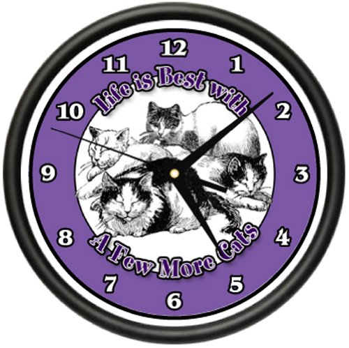 SignMission CAT Lady Wall Clock - Unique Cat Lover Gift for Rescue & Collector, Funny Kitty Decor for Home, Office, or Gag Gift