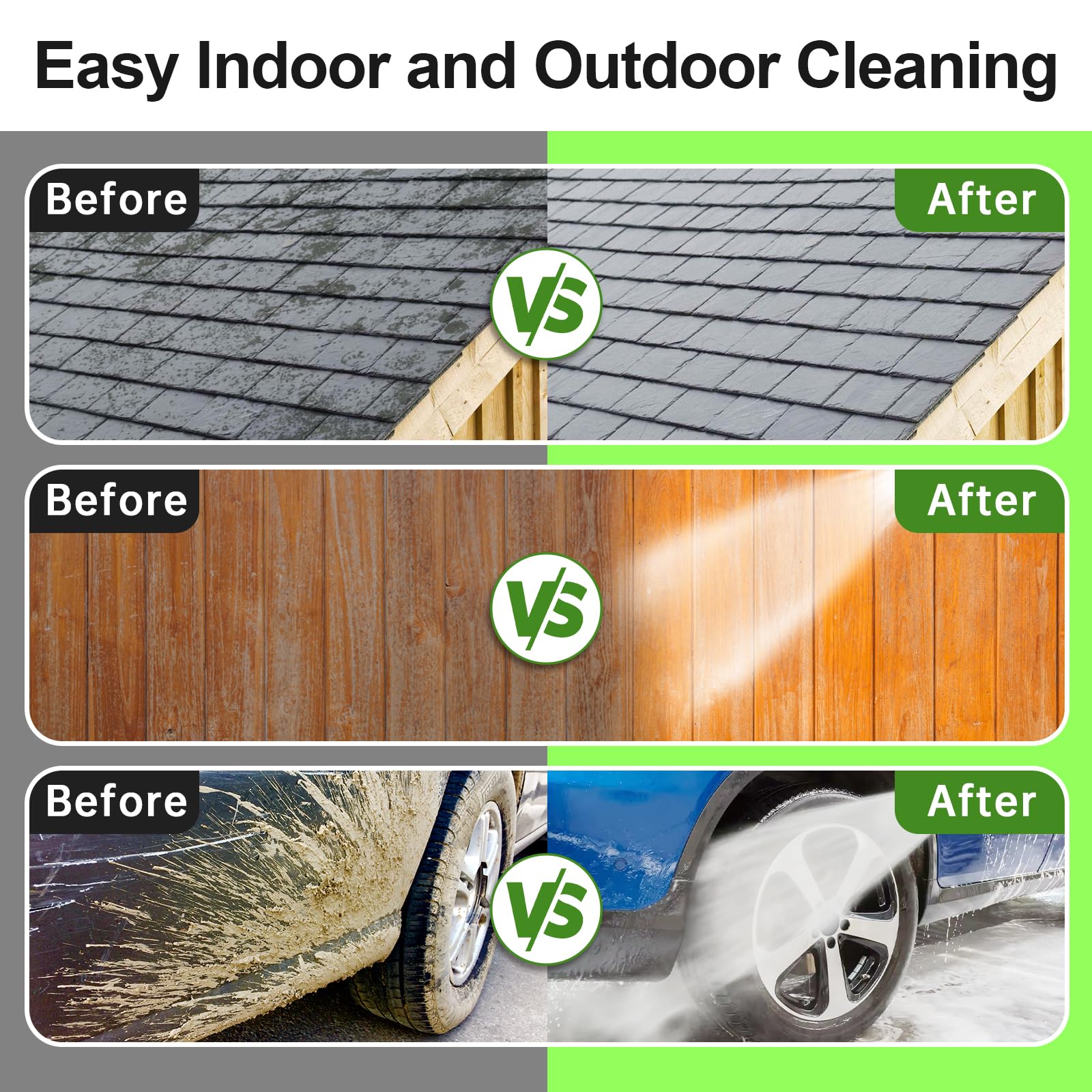 Electric Pressure Washer 1800 PSI, High Power Washer with 4 Quick-Connect Nozzles & Hose Reel, Foam Cannon Included - Ideal for Car Washing, Fence Cleaning, Deck & Patio Maintenance, Home Exterior Cleaning (Green) - Perfect for Driveway, Sidewalk, and Outdoor Surface Deep Cleaning