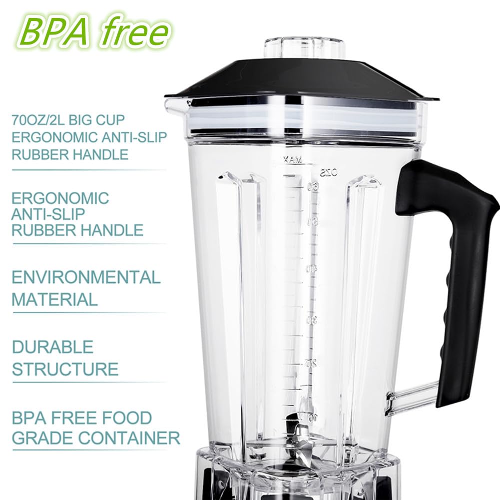2200W Professional Countertop Blender - High Speed Commercial Blender for Smoothies, Shakes & Frozen Desserts - 70Oz BPA-Free Container - Crushes Ice, Nuts & Fruits - Perfect for Home Kitchens, Cafes & Juice Bars