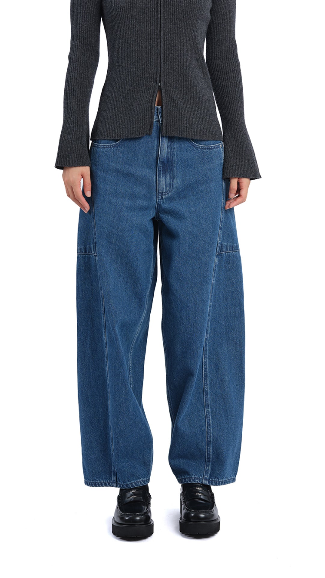 3D Balloon Jeans for Women - High Waisted Baggy Denim Pants with Elastic Waistband | Trendy Streetwear, Casual Outfit & Party Fashion