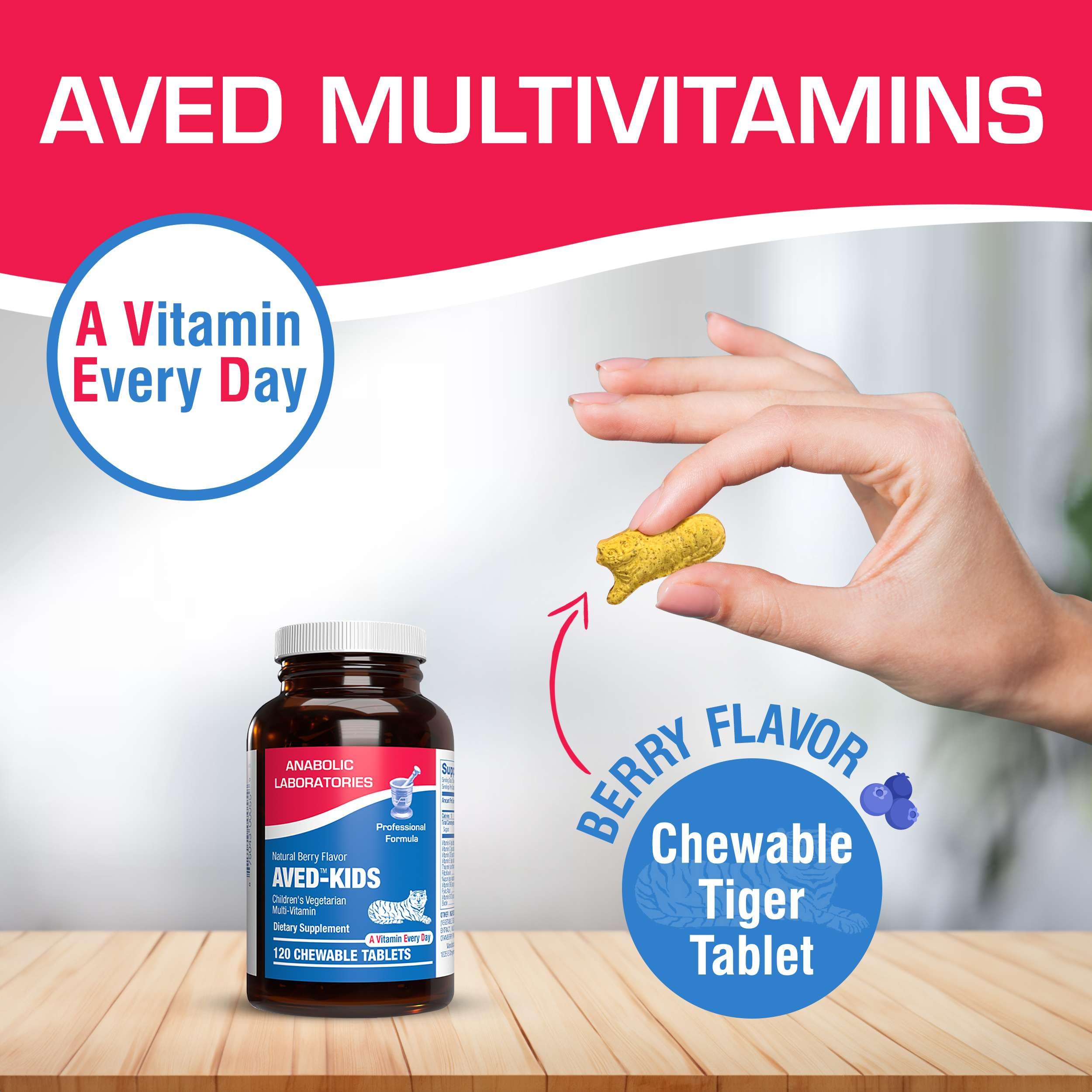 Best Kids Multivitamin with Iron - 120 Chewable Tiger Tablets | Vitamins A, B, C, D, E + Iron, Calcium, Magnesium & Zinc | Natural Berry Flavor | Supports Immune System & Growth | Perfect for Picky Eaters & Active Children