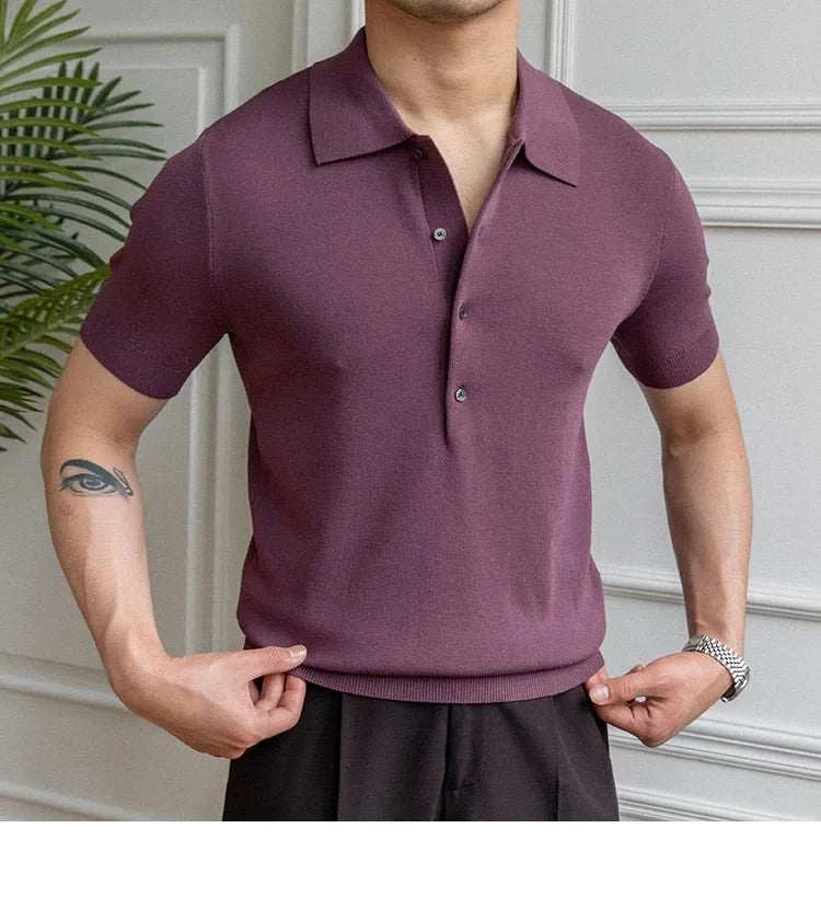 Premium British Polo Shirt for Men - Classic Casual Cotton Knit Top for Golf, Work & Everyday Wear