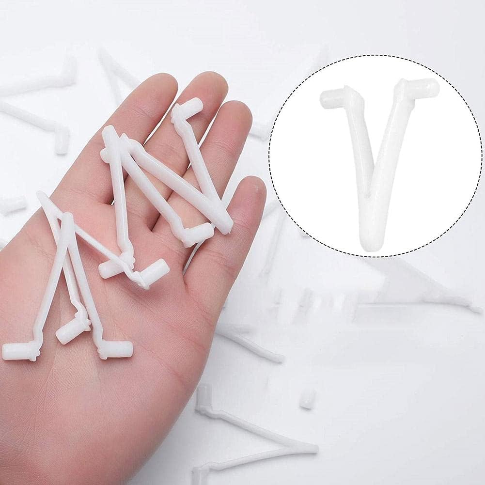 6Pcs White Pool Supply V Clip Set - Replacement Butterfly Clips for Swimming Pool Spa Brush & Vacuum Head - Durable V Clips & Pins for Pool Cleaning Accessories - Perfect for Pool Maintenance & Spa Equipment Repair
