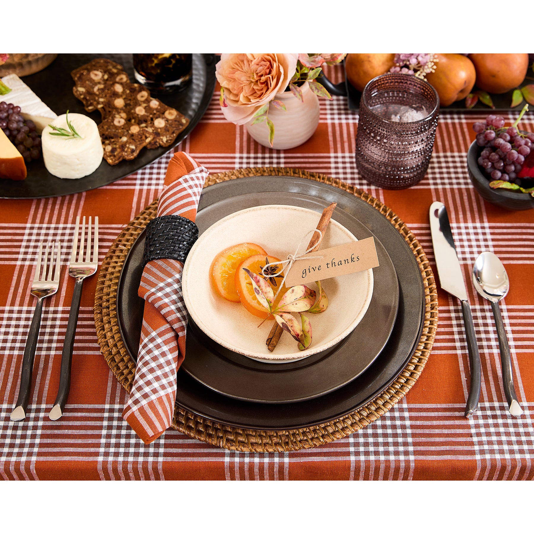 Glen Check Napkins Set of 4 - Premium Cotton Linen Table Napkins for Fine Dining, Dinner Parties & Everyday Use