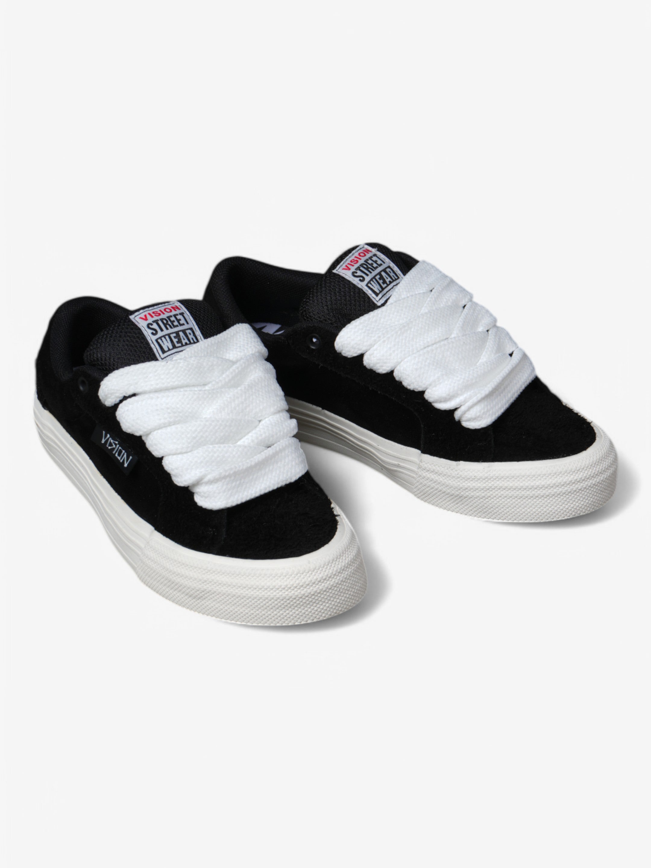 Vision Street Wear Odd Cirkus Suede Skate Shoes - Black & White Sneakers for Men & Women | Perfect for Streetwear, Skateboarding & Casual Wear