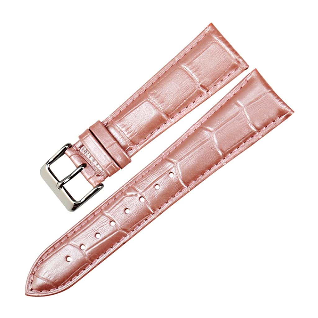 Pink Genuine Leather Watch Bands for Women 12mm-22mm - Adjustable Replacement Strap for Smartwatches & Fashion Watches | Perfect for Daily Wear, Office & Casual Outfits