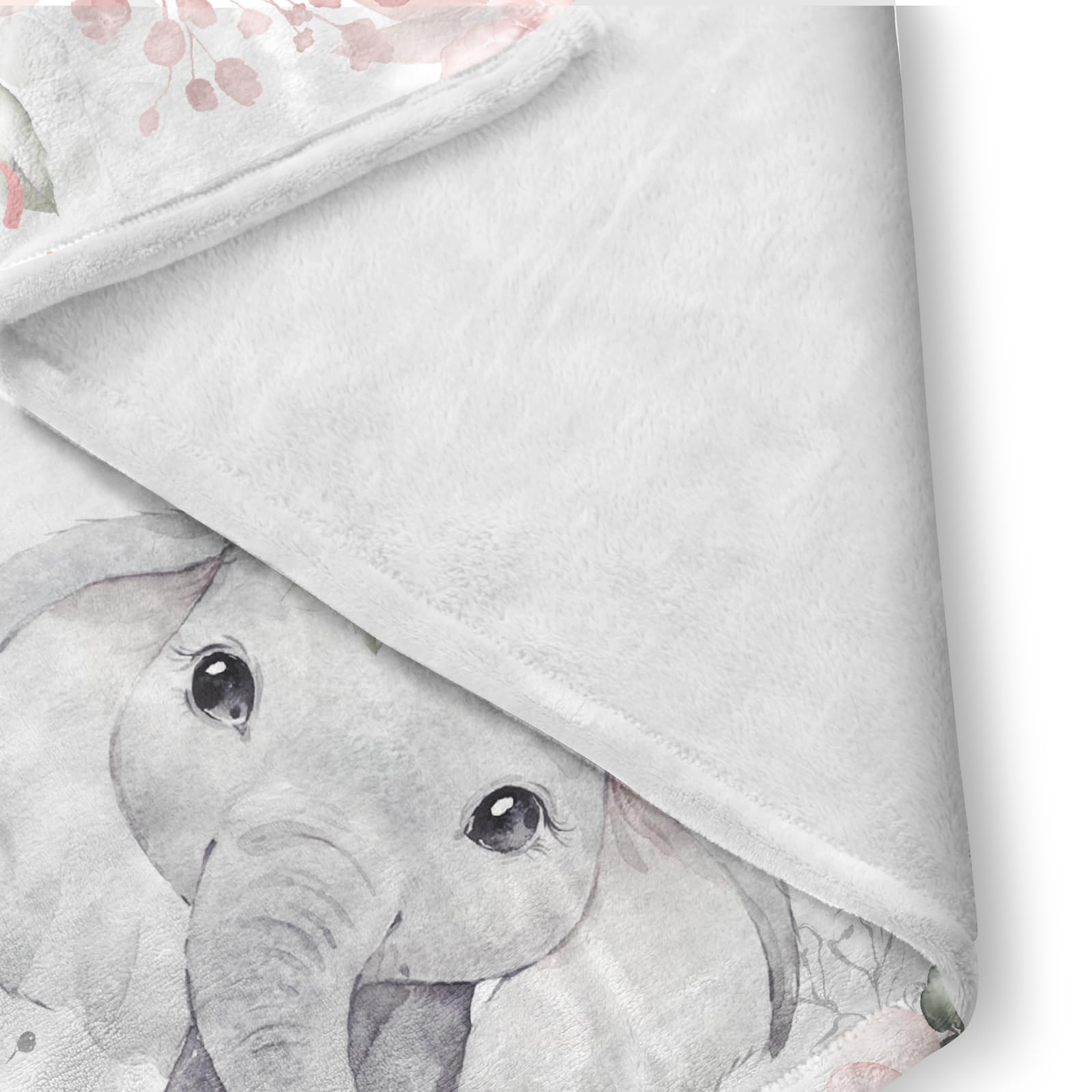 Custom Pink Baby Girl Crib Bedding Set - Personalized Nursery Blanket, Crib Sheet & Changing Pad Cover with Elephant & Rose Design | Perfect for Newborn Nursery Decor & Baby Shower Gifts
