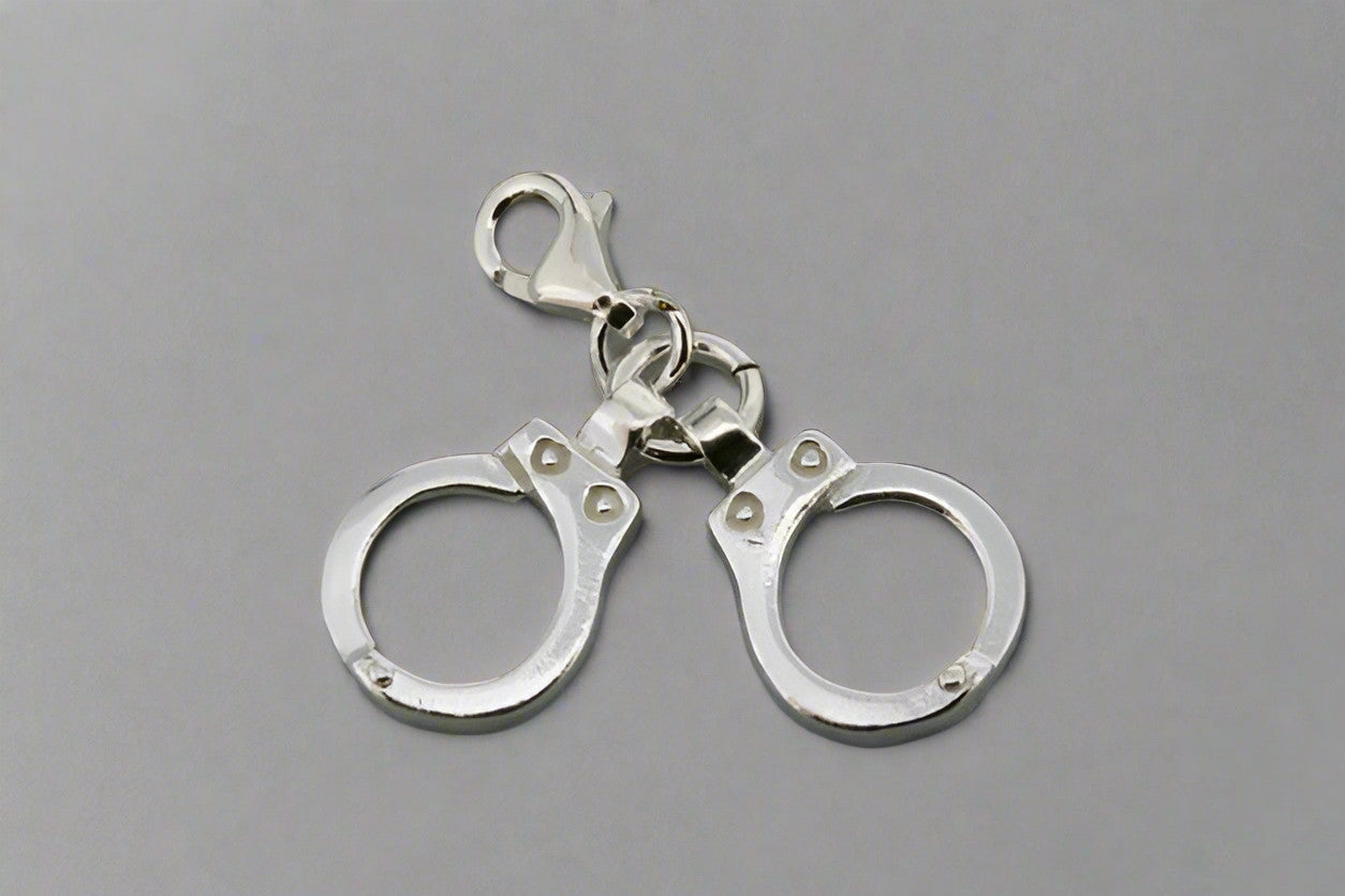 Sterling Silver Handcuff Charm Bracelet - Elegant Jewelry for Couples, Fashion Accessories for Parties & Gifts