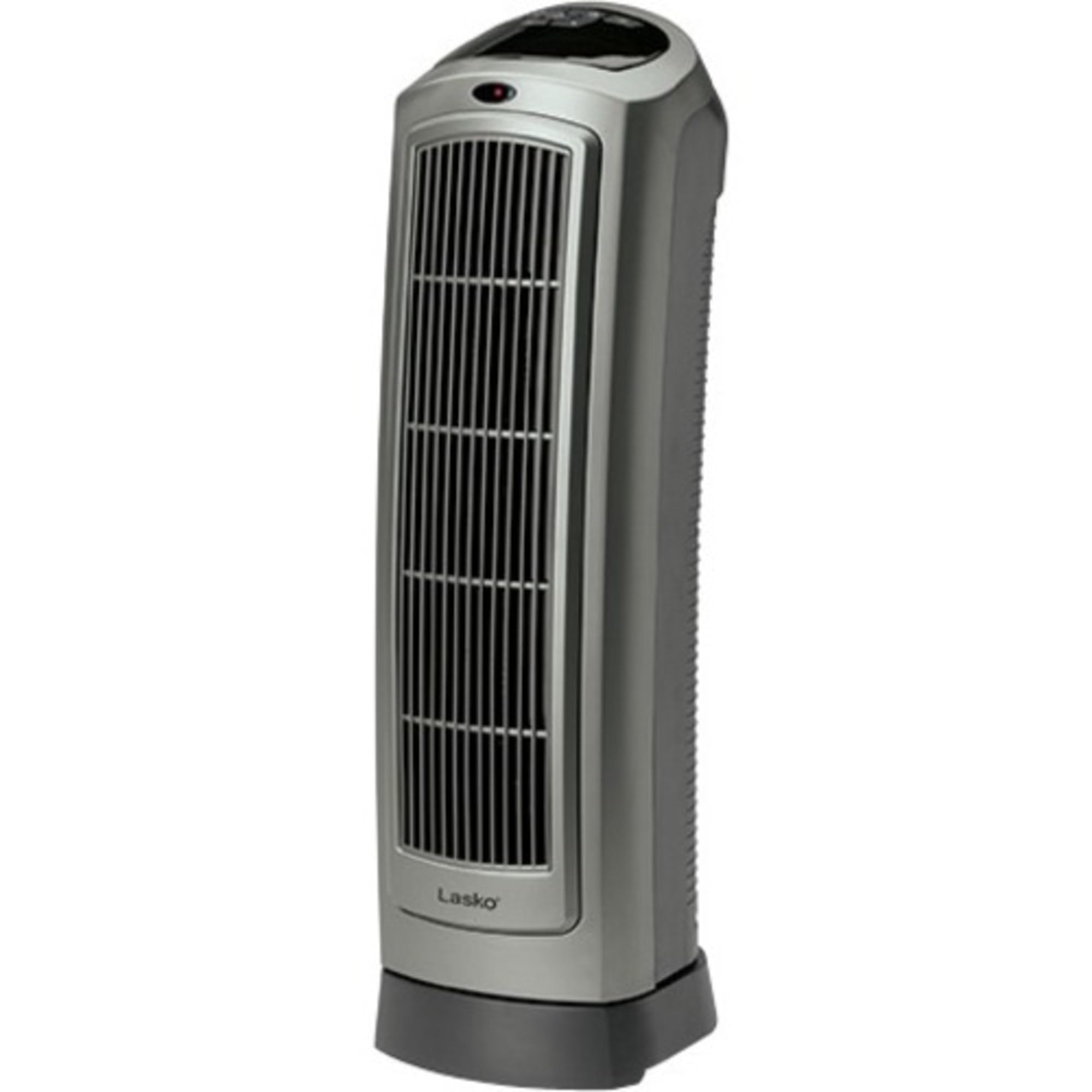 Lasko 1500W Portable Oscillating Ceramic Tower Space Heater with Digital Display & Remote Control - 2 Heat Settings, 8-Hour Timer, Overheat Protection - Perfect for Bedroom, Office, Living Room (Gray)