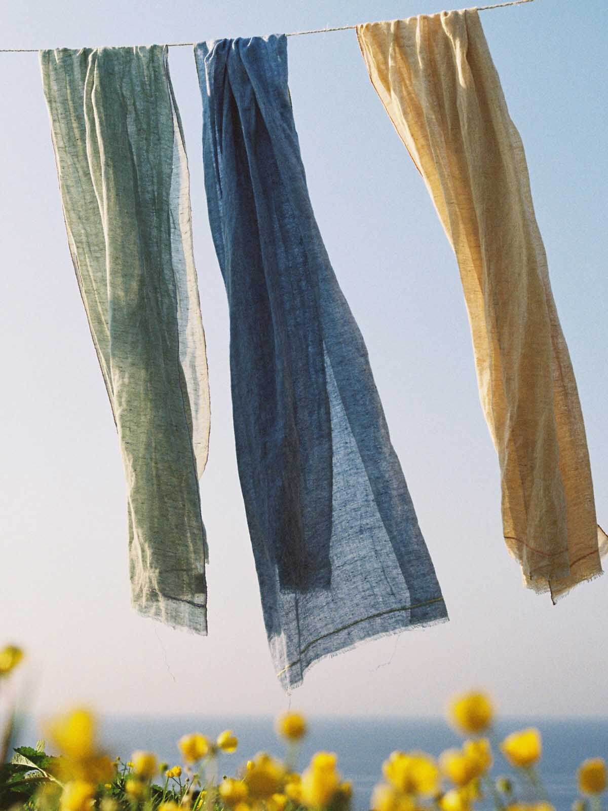 Elegant Linen Scarf in Sage Green & Lilac - Soft Breathable Wrap for Women - Perfect for Spring Outfits, Beach Cover-ups & Boho Fashion Accessories