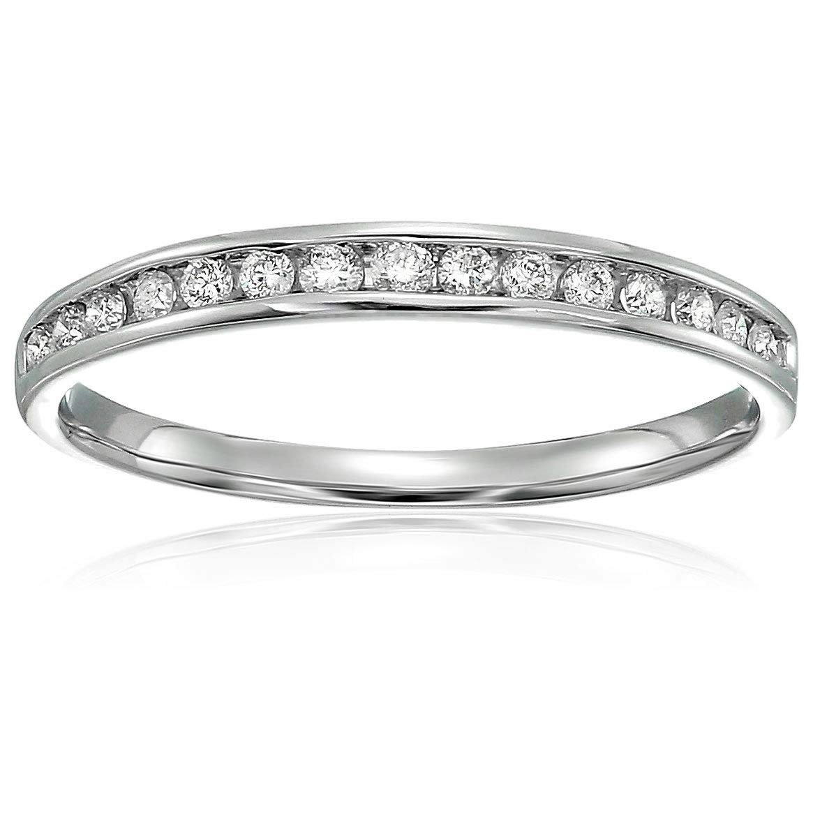 1/10 cttw to 1 cttw Diamond Wedding Band for Women - 10K Gold Channel Set Engagement Ring (Size 4.5-10) | Classic Bridal Jewelry for Anniversary, Proposal & Special Occasions
