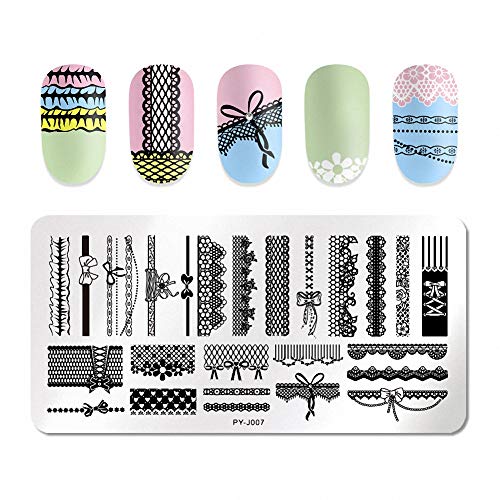 Nail Stamping Plate Set - 7 Lace Design Templates for DIY Nail Art, Manicure Decoration & Professional Salon Use | Perfect for Home, Parties & Special Occasions