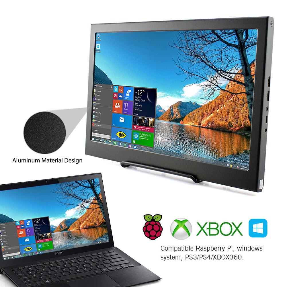ELECROW 13.3 Inch Portable Monitor - Full HD 1920x1080 IPS Screen, HDMI External Display for Laptop, PC, Gaming Consoles - Perfect for Work, Travel & Gaming