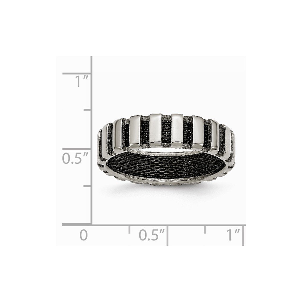 Titanium and Black IP-Plated 6mm Wedding Band Ring for Men - Durable, Comfort Fit, Hypoallergenic - Perfect for Engagement, Anniversary, and Everyday Wear