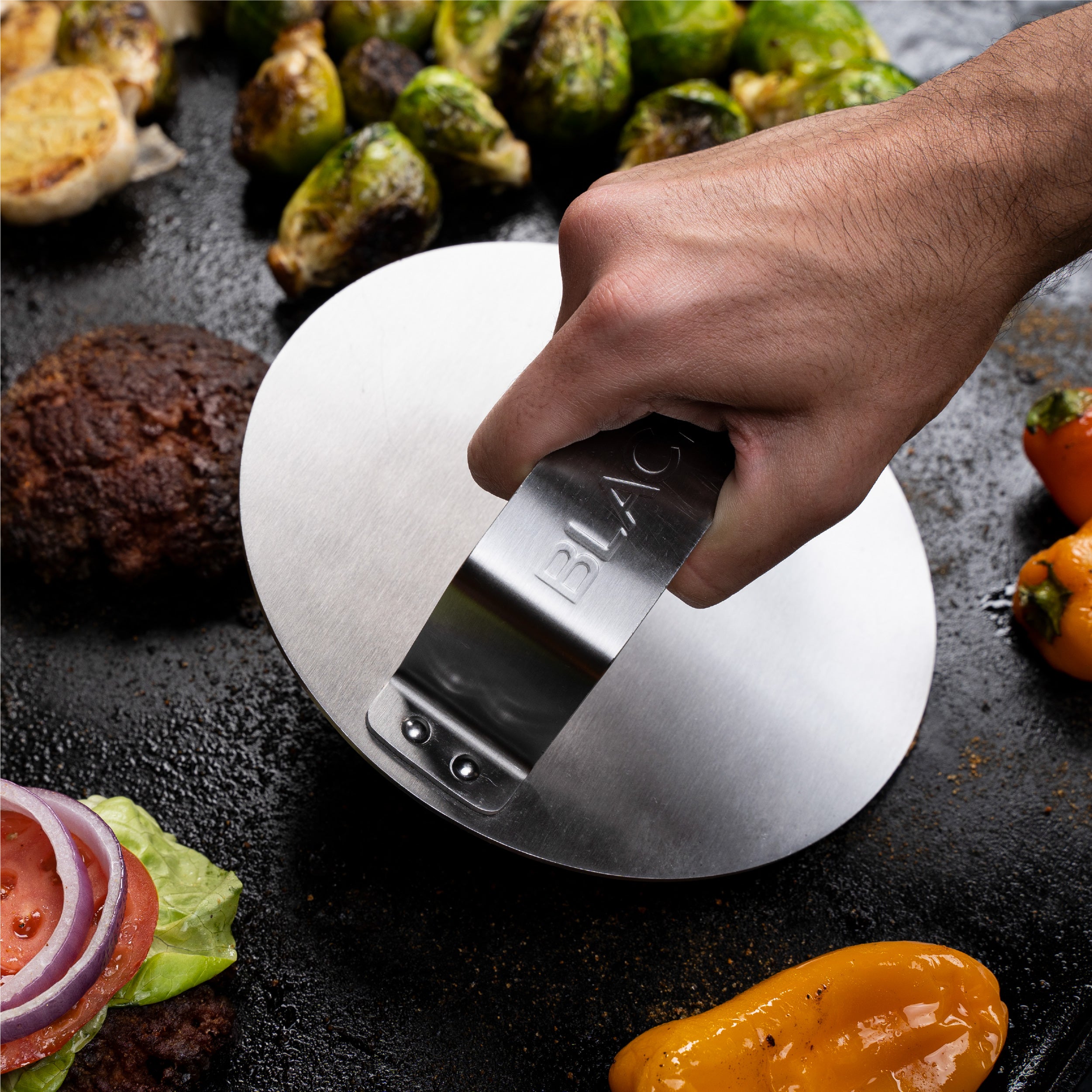 Premium Smash Burger Kit with Stainless Steel Press & Spatula - Perfect for Grilling, BBQ, and Backyard Cookouts