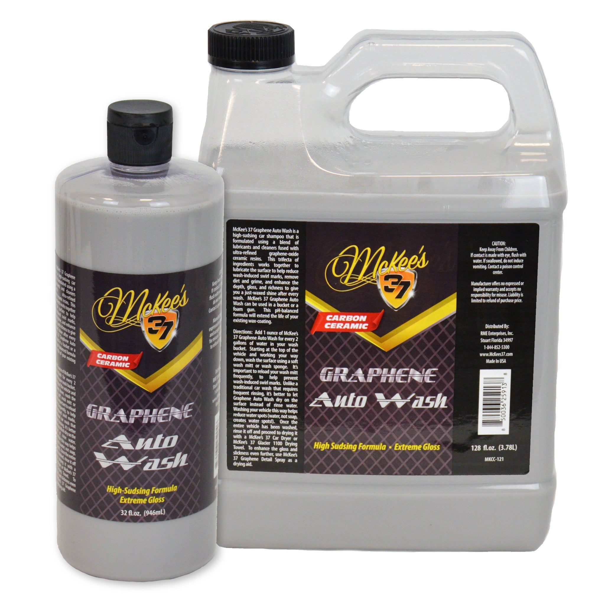 McKee's 37 Graphene Infused Car Wash Soap - Premium Auto Detergent for Shine & Protection | Ideal for Hand Washing Cars, Trucks & Motorcycles