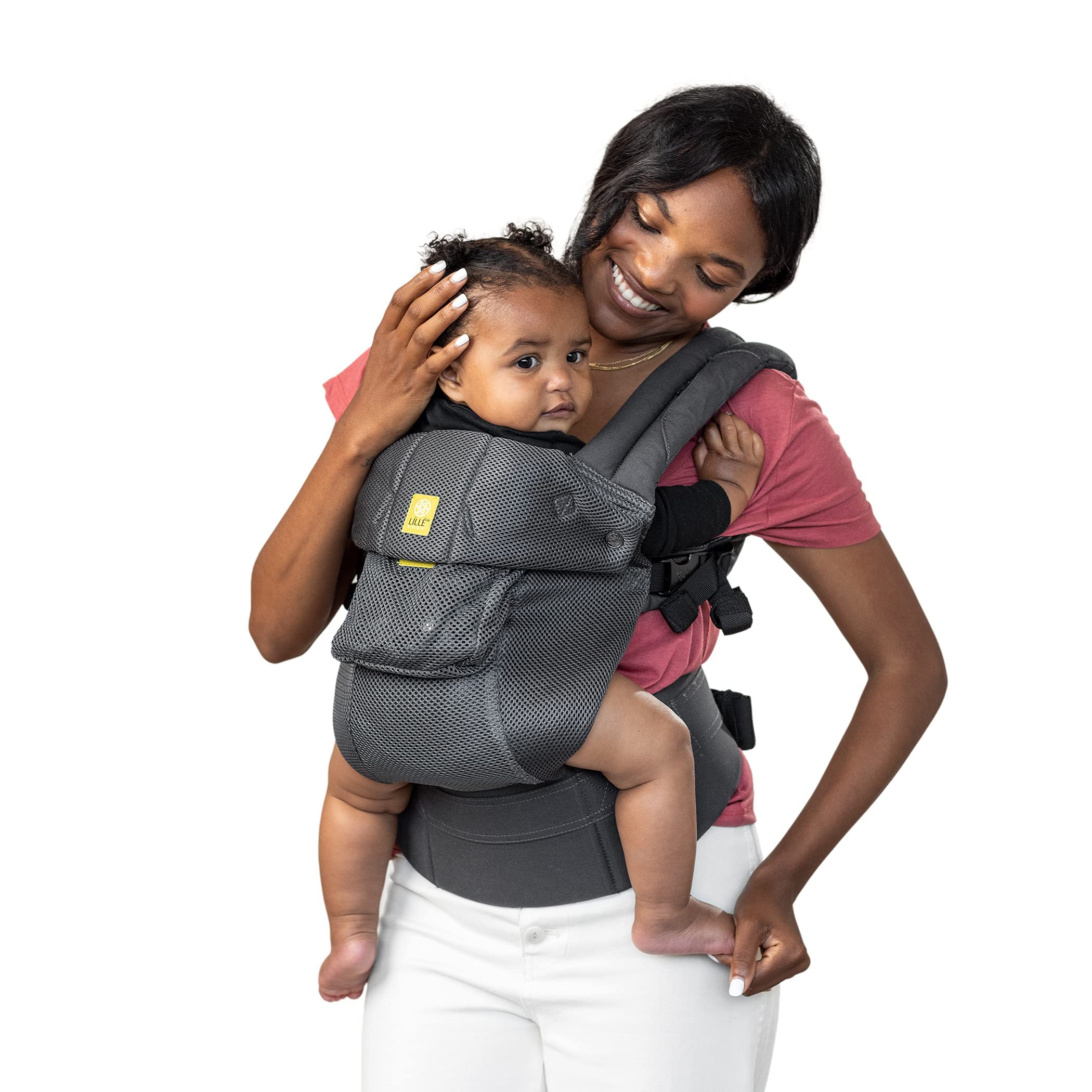 LÍLLÉbaby Complete Airflow Ergonomic 6-in-1 Baby Carrier for Newborn to Toddler (7-45 lbs) - 360° Adjustable with Lumbar Support - Inward & Outward Facing - Breathable Charcoal Gray - Perfect for Hiking, Shopping & Everyday Use