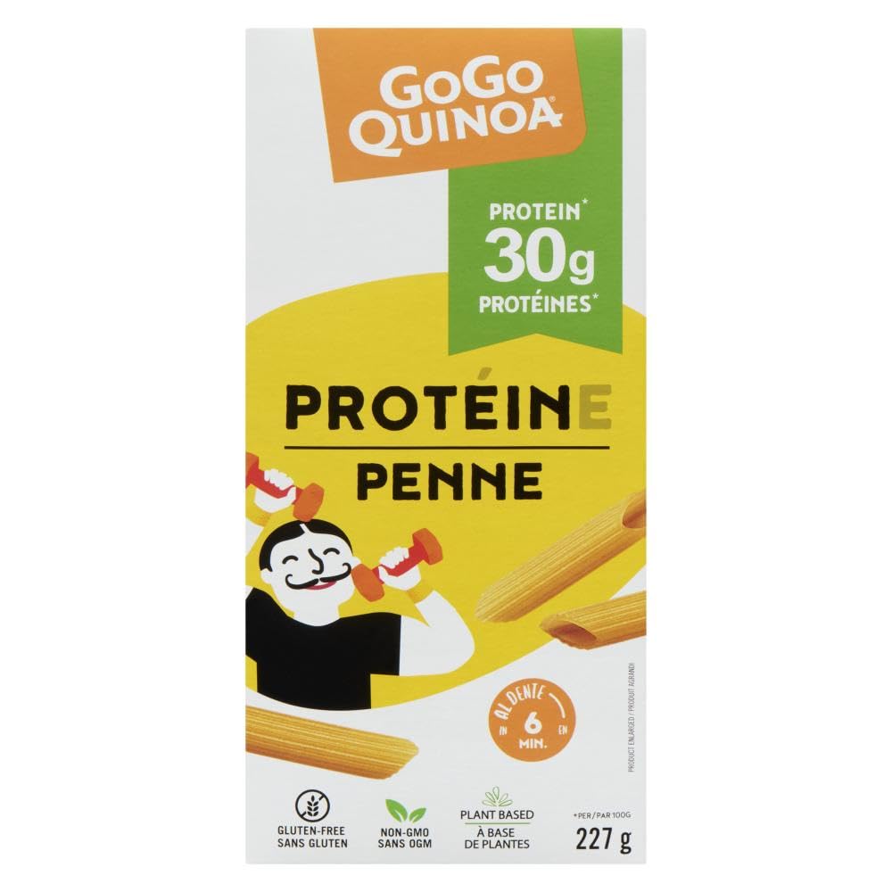 Organic Gogo Quinoa Protein Penne Pasta - High Protein Gluten-Free Pasta Alternative for Vegan, Keto & Healthy Diet - Perfect for Salads, Meal Prep & Italian Dishes