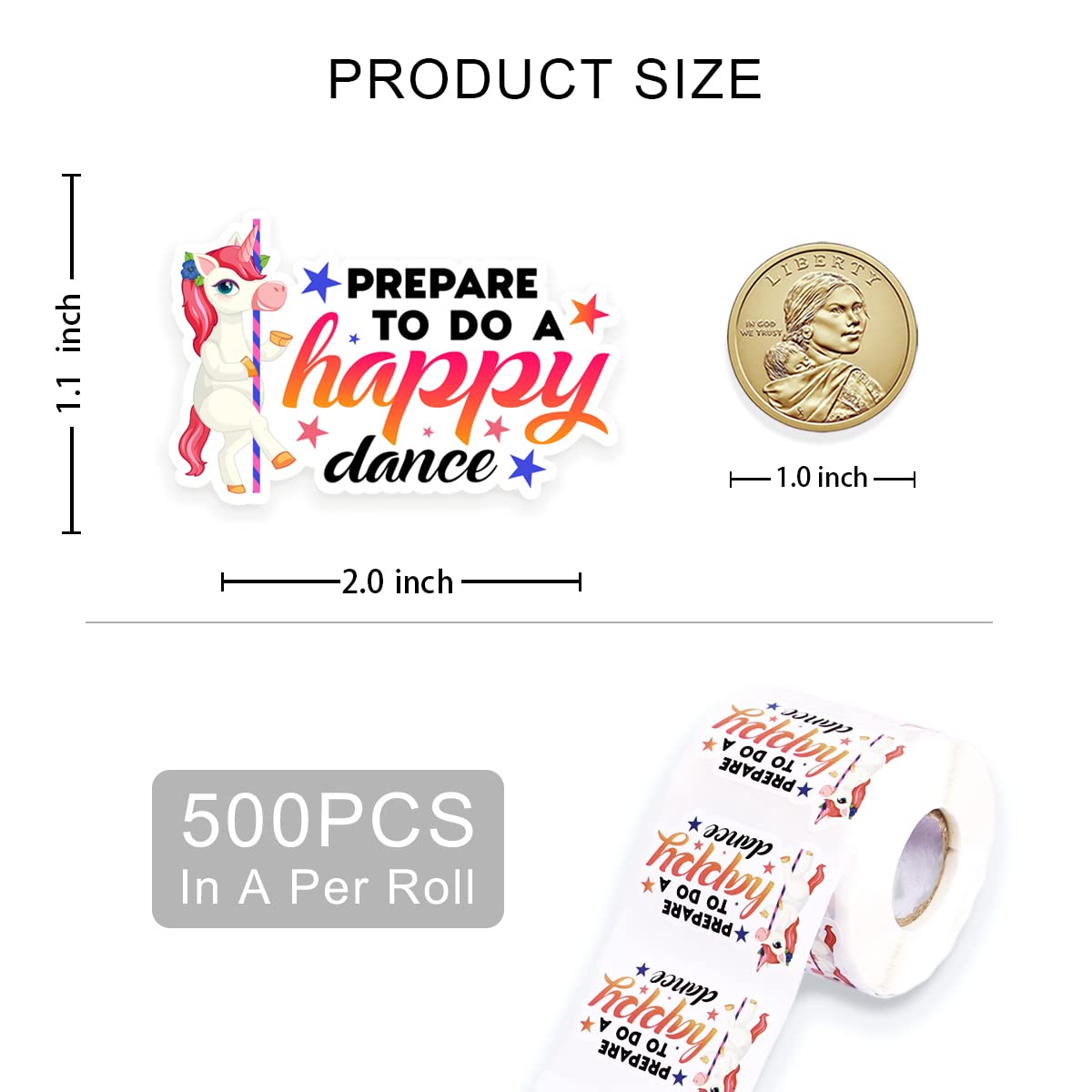 Funny Unicorn Thank You Stickers - 500 PCS Cute Mail Envelopes & Packaging Stickers for Small Business - Perfect for Shipping Labels, Gift Wrapping & Happy Dance Celebrations