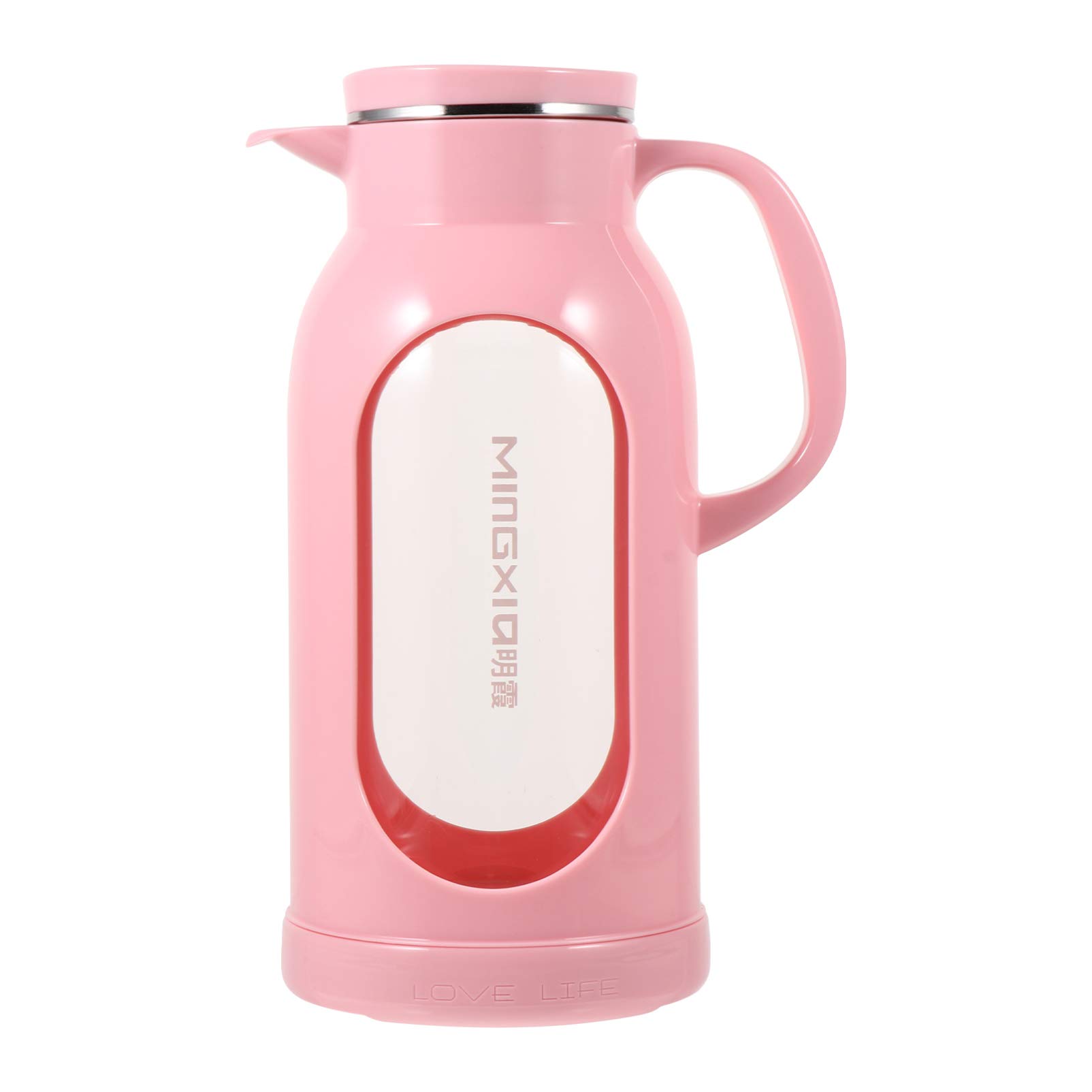 YARNOW Glass Water Pitcher with Lid - 68oz BPA-Free Carafe for Hot & Cold Drinks, Lemonade, Sangria, Milk, Iced Tea - Elegant Pink Pitcher for Home, Office, Parties & Outdoor Gatherings