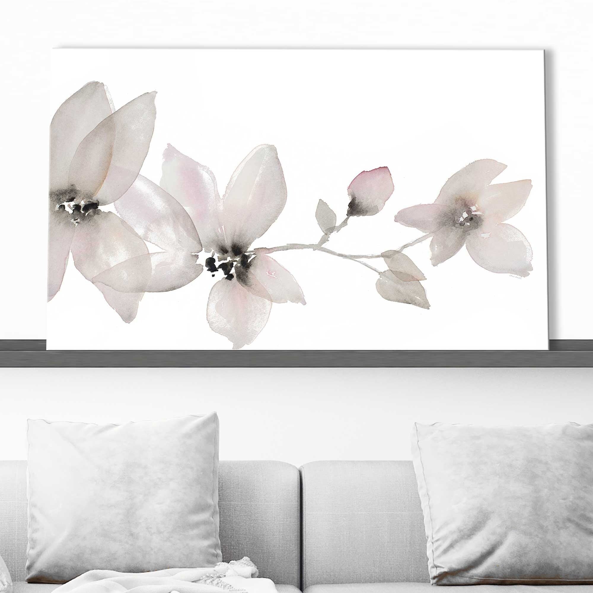 Blooming Whispers Floral Canvas Wall Art Print - Nature Inspired Home Decor for Living Room, Bedroom & Office