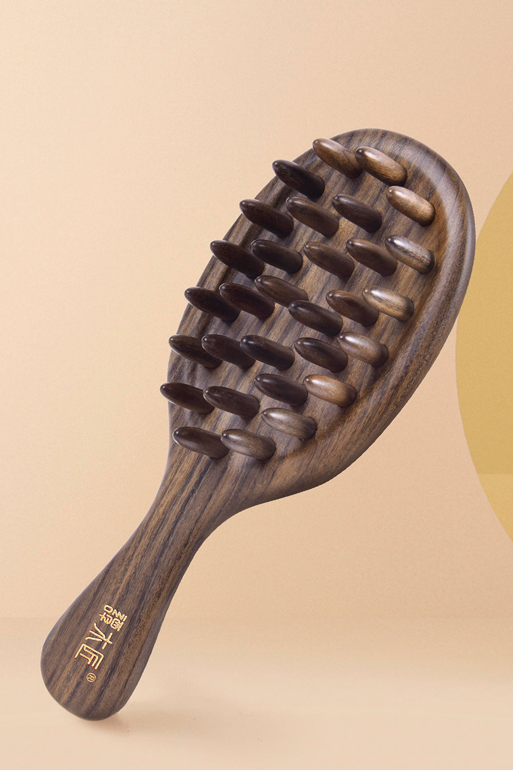 Natural Wooden Hair Brush with Boar Bristles for Smooth & Shiny Hair - Perfect for Daily Detangling & Scalp Massage at Home or Travel