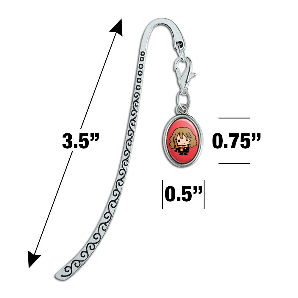 Harry Potter Hermione Granger Chibi Metal Bookmark - Cute Character Page Marker with Oval Charm for Books, Gifts & Collectibles - Perfect for Fans, Readers & Book Lovers