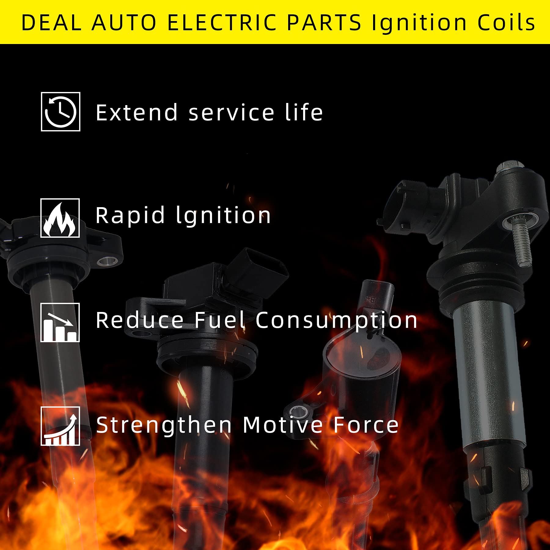 2-Pack Ignition Coil Replacement for 1999-2001 Suzuki Esteem 1.6L L4 Engine - Compatible with UF280 - High Performance Auto Parts for Smoother Starts & Better Fuel Efficiency