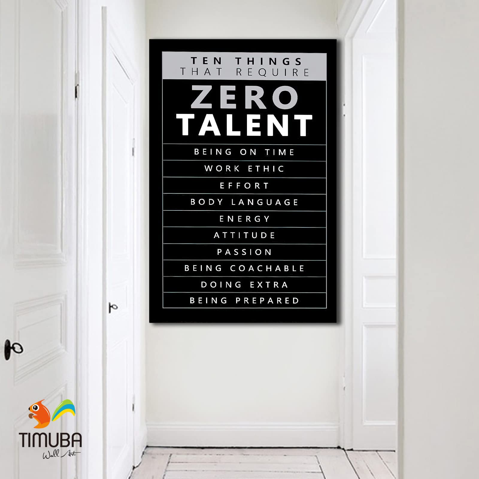 TIMUBA Motivational Canvas Wall Art - Inspirational Positive Quotes Framed Prints for Home, Office & Gym Decor, Large 32x48 Inches Ready to Hang - Perfect for Workspace Motivation & Wall Decoration