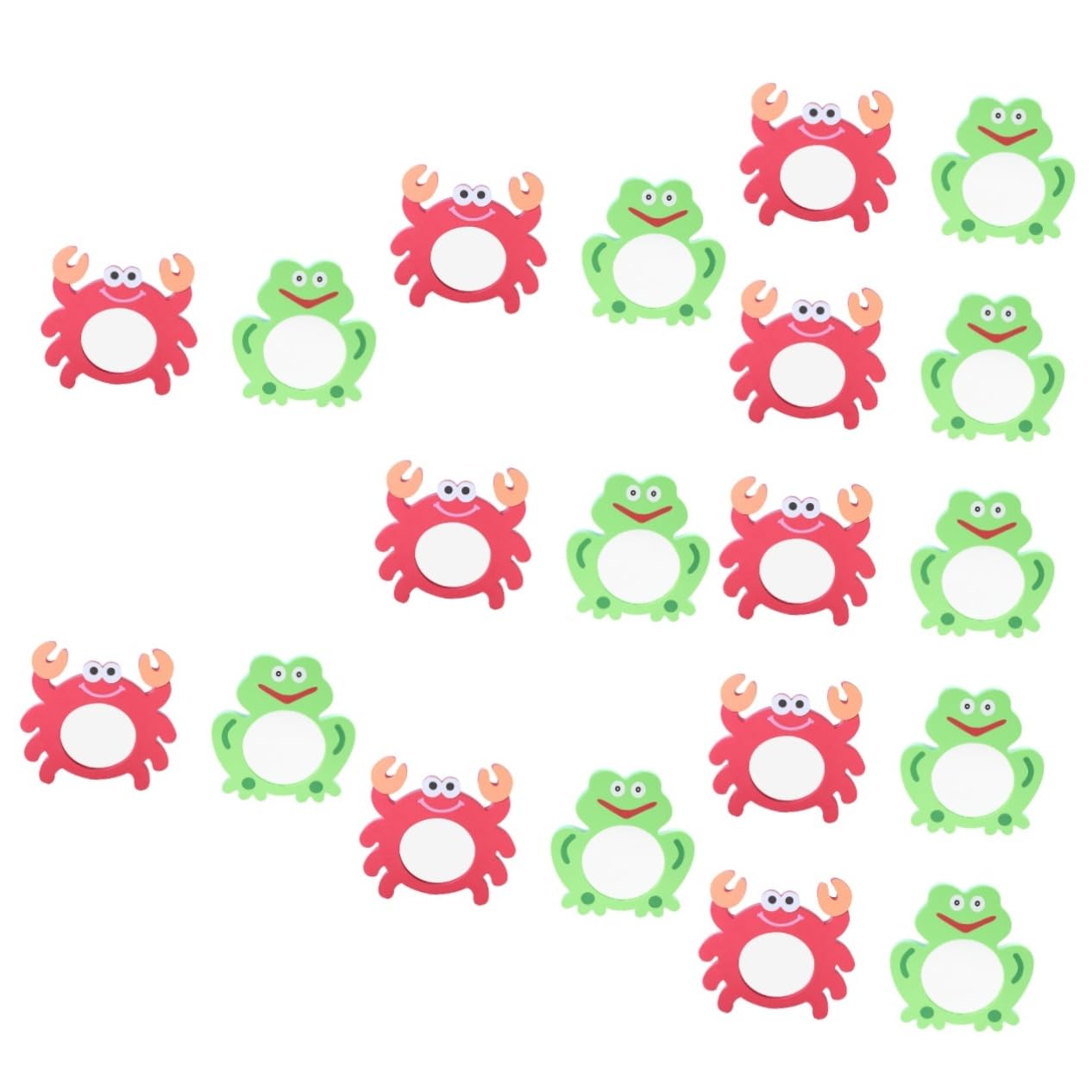 HEMOTON 20-Piece EVA Cartoon Baby Mirror Toys - Safe Bath Toys for Infants, Crab-Shaped Waterproof Mirror for Sensory Play (Perfect for Bathtime Fun & Early Childhood Development)