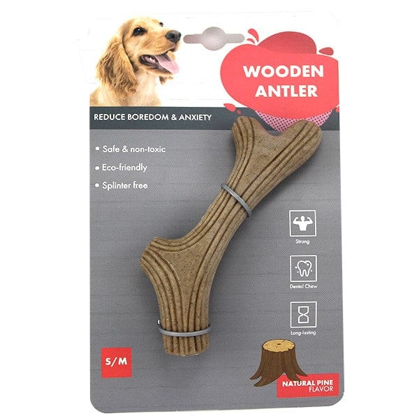 Durable Nylon Wood Blend Antler Chew Toys for Dogs - Long-Lasting Dental Chew for Aggressive Chewers, Puppy Teething & Training - Perfect for Indoor/Outdoor Play & Anxiety Relief