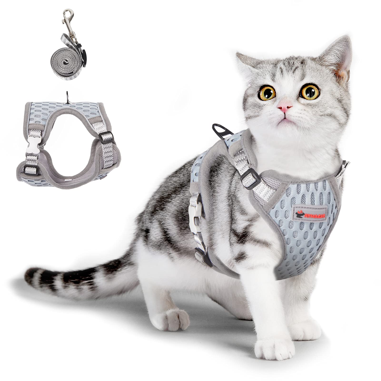 **Escape-Proof Cat Harness and Leash Set - Adjustable Reflective Pet Vest for Small & Large Cats & Puppies - Safe Outdoor Walking, Hiking & Travel Accessories**