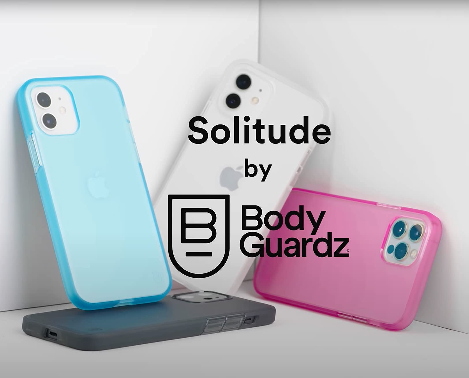 BodyGuardz Solitude Minimalist iPhone 13 Pro Max Case - Shockproof, No-Slip Grip, 8ft Drop Protection | Compatible with MagSafe & Qi Wireless Charging | Neon Pink | Perfect for Daily Use, Travel & Outdoor Activities