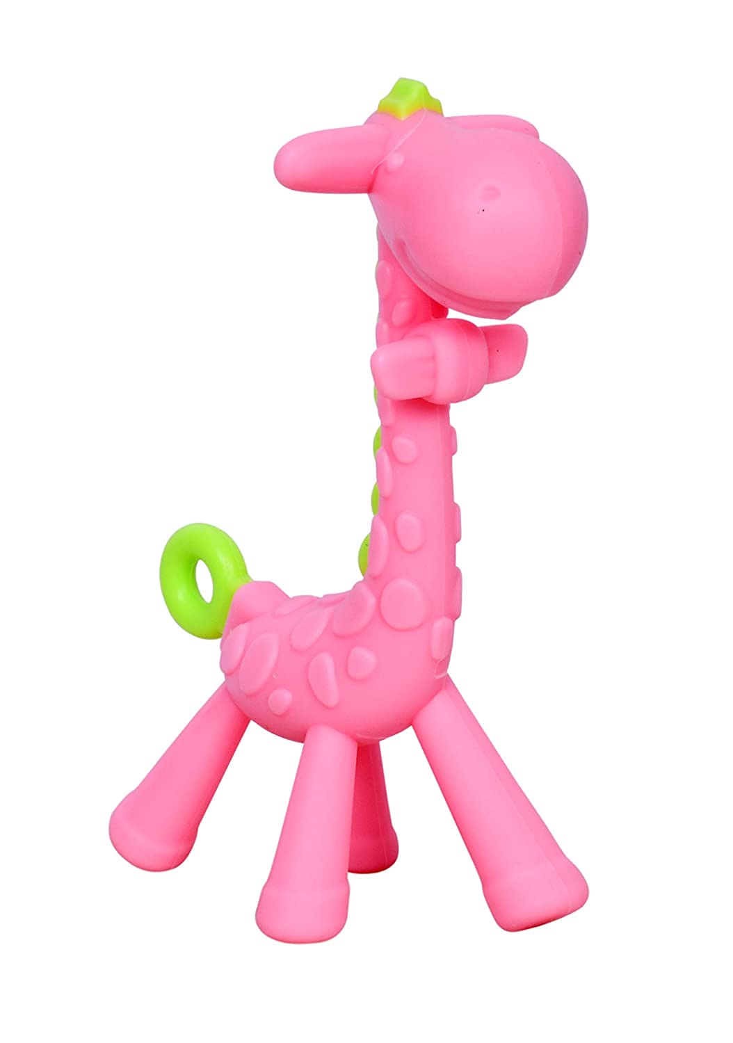 **Aplam Chaplam BPA-Free Silicone Baby Teether for 6-12 Months | Soft Chew Toy for Soothing Sore Gums | Safe for Infants & Toddlers | Giraffe Pink Combo Pack – Perfect for Home, Travel & Daycare**