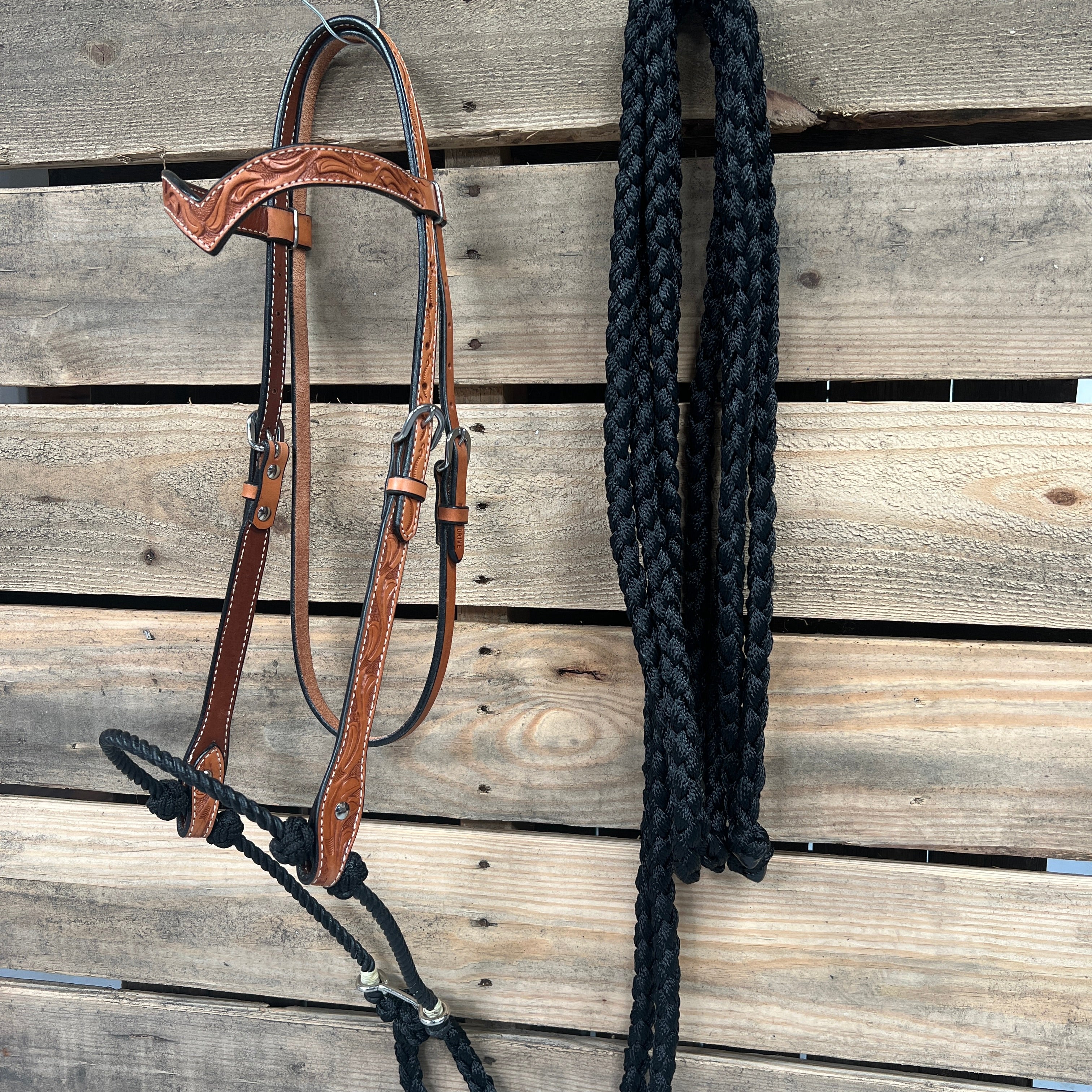 Light Oil Floral V Brow Black Loping Hackamore Horse Training Bit #LHK036 - Perfect for Western Riding, Trail, and Dressage Training