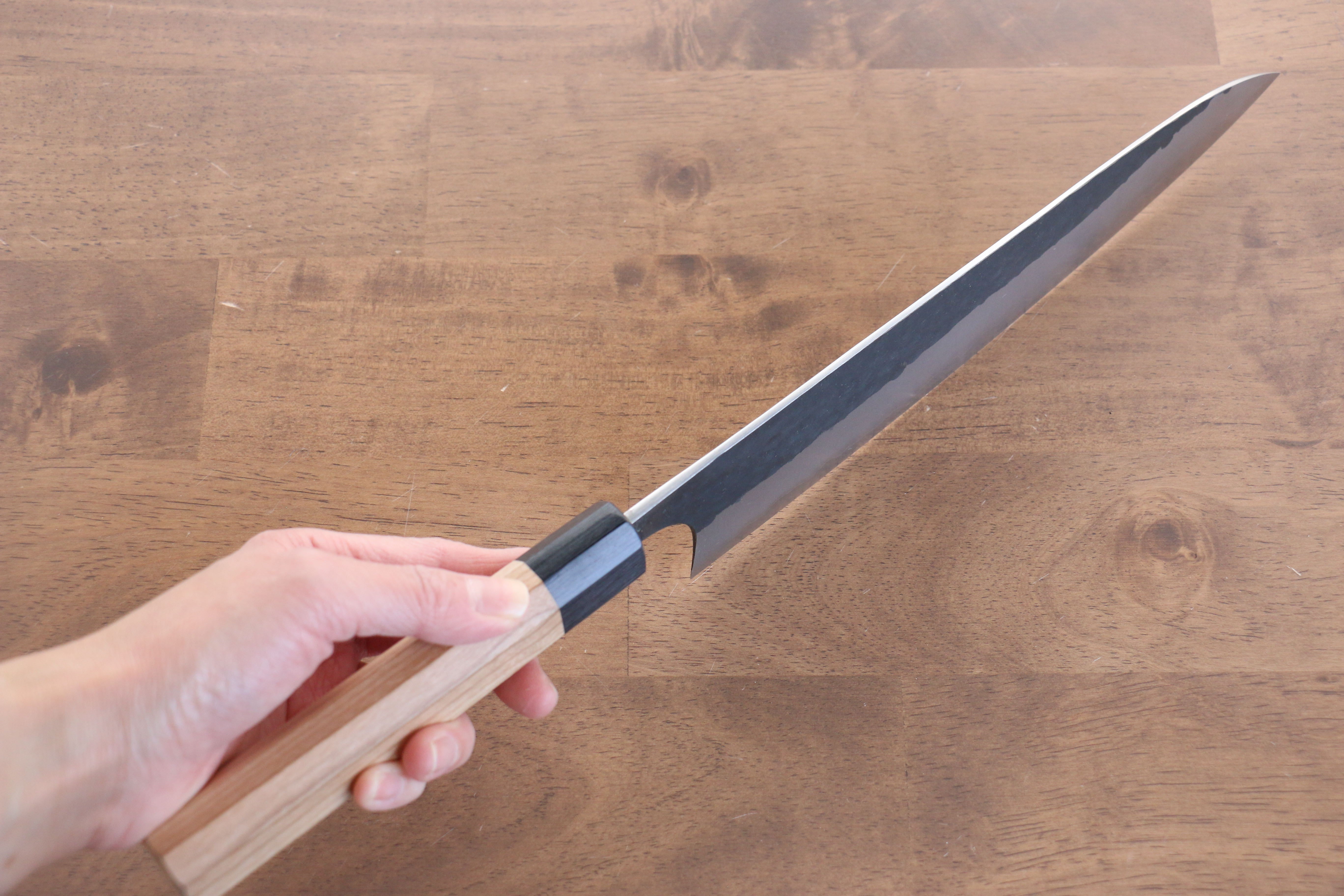 Masakage Koishi Blue Super Gyuto Chef Knife 240mm - Japanese Damascus Steel Blade with American Cherry Wood Handle - Perfect for Sushi, Meat Cutting & Professional Kitchen Use
