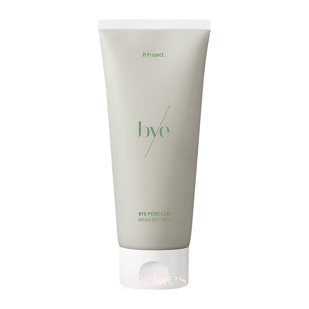 B Project Bye Pore Clay Wash Off Pack 180ml - Deep Cleansing Face Mask for Blackheads & Oil Control - Perfect for Acne-Prone & Oily Skin Care Routine