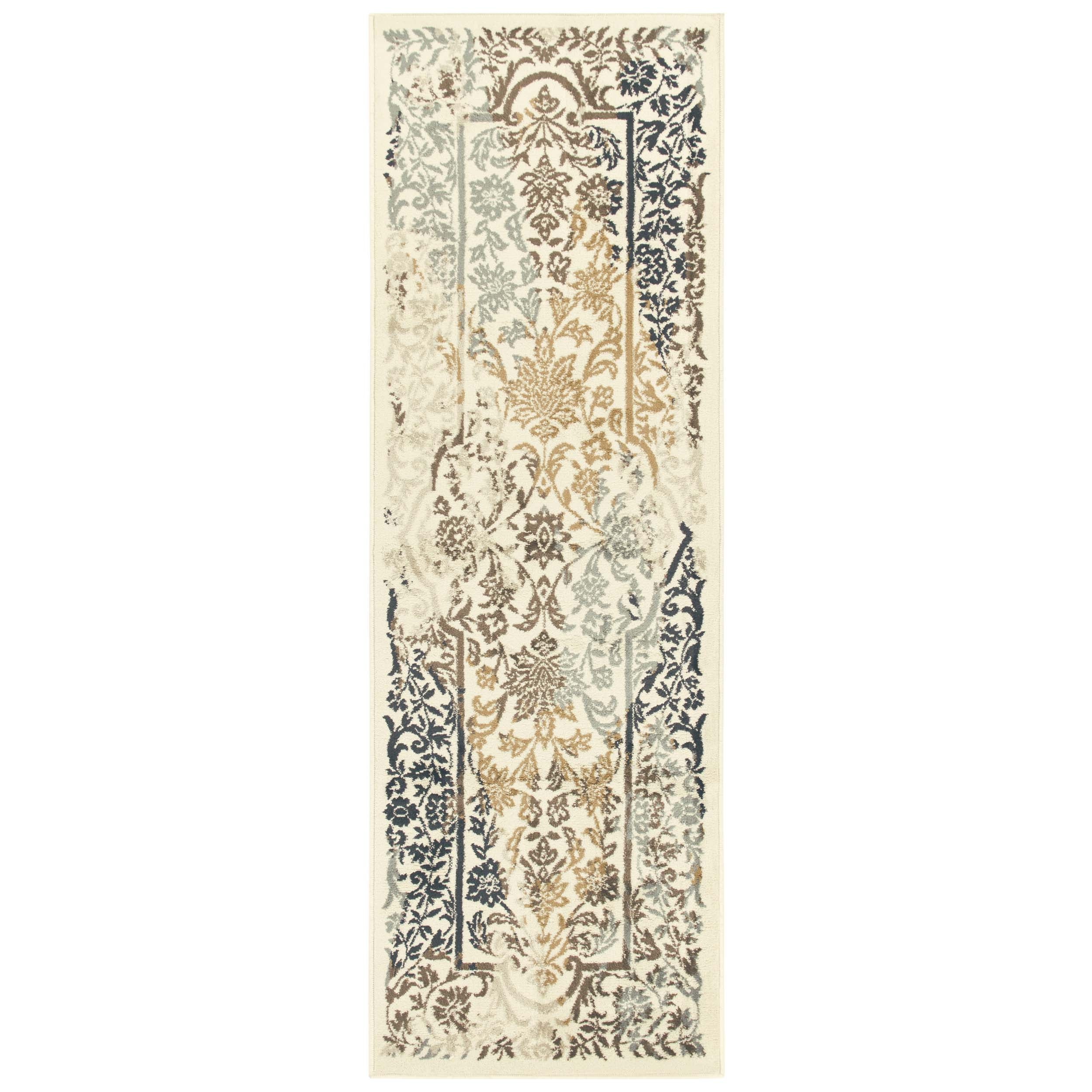 Ariza Transitional Floral Indoor Area Rug - Non-Slip Soft Living Room Carpet Runner for Bedroom, Hallway, Entryway - Home Decor Floor Mat
