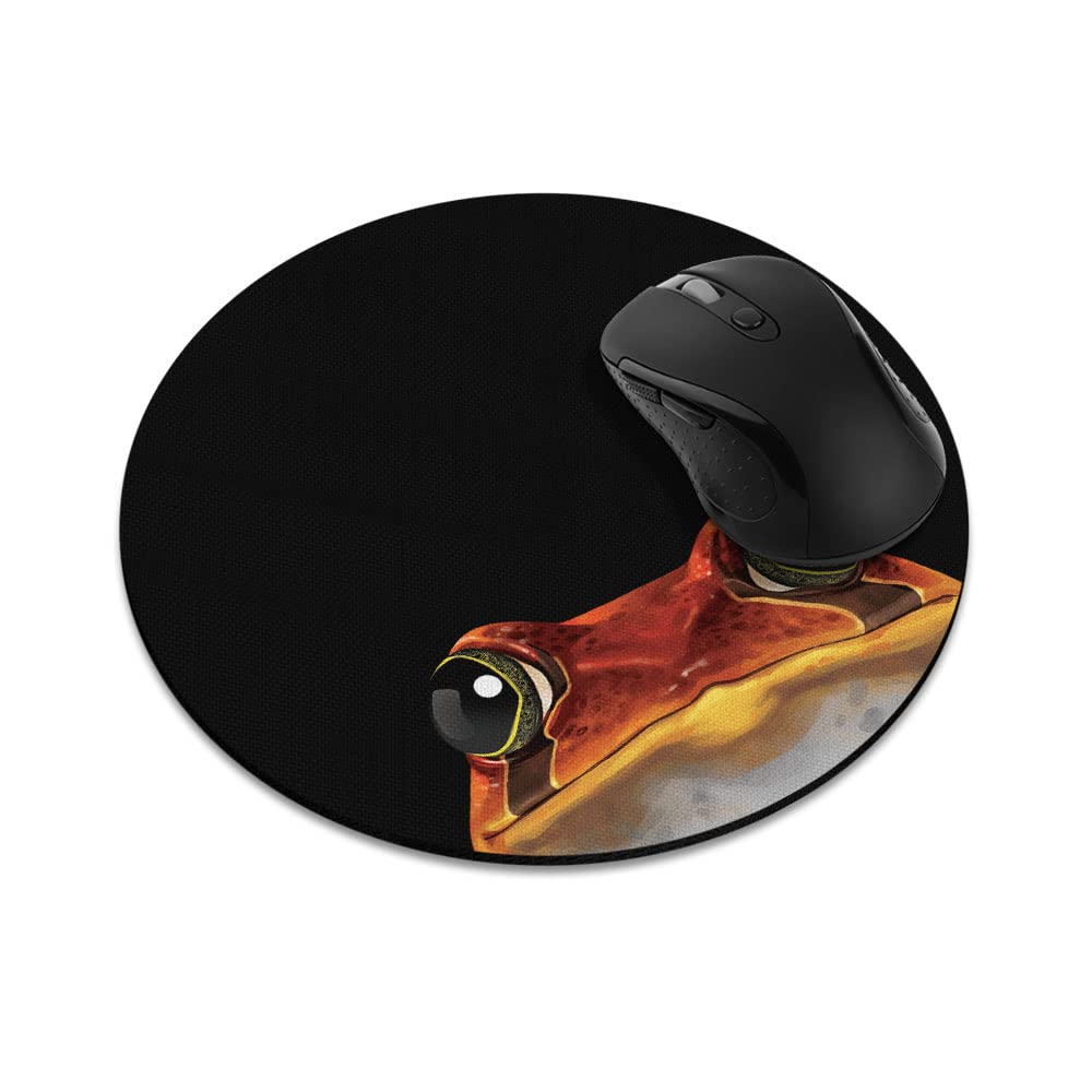 Non-Slip Round Mouse Pad with Cute Red Tomato Frog Design - Ergonomic Desk Mat for Home Office, Gaming & Computer Work (Perfect for Workstations, Laptops & PC Setups)