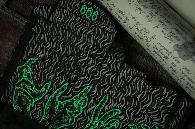 Riffle Shuffle 666 Emerald Hellfire Green Playing Cards - Premium Deck for Magic Tricks, Poker Games & Collectors