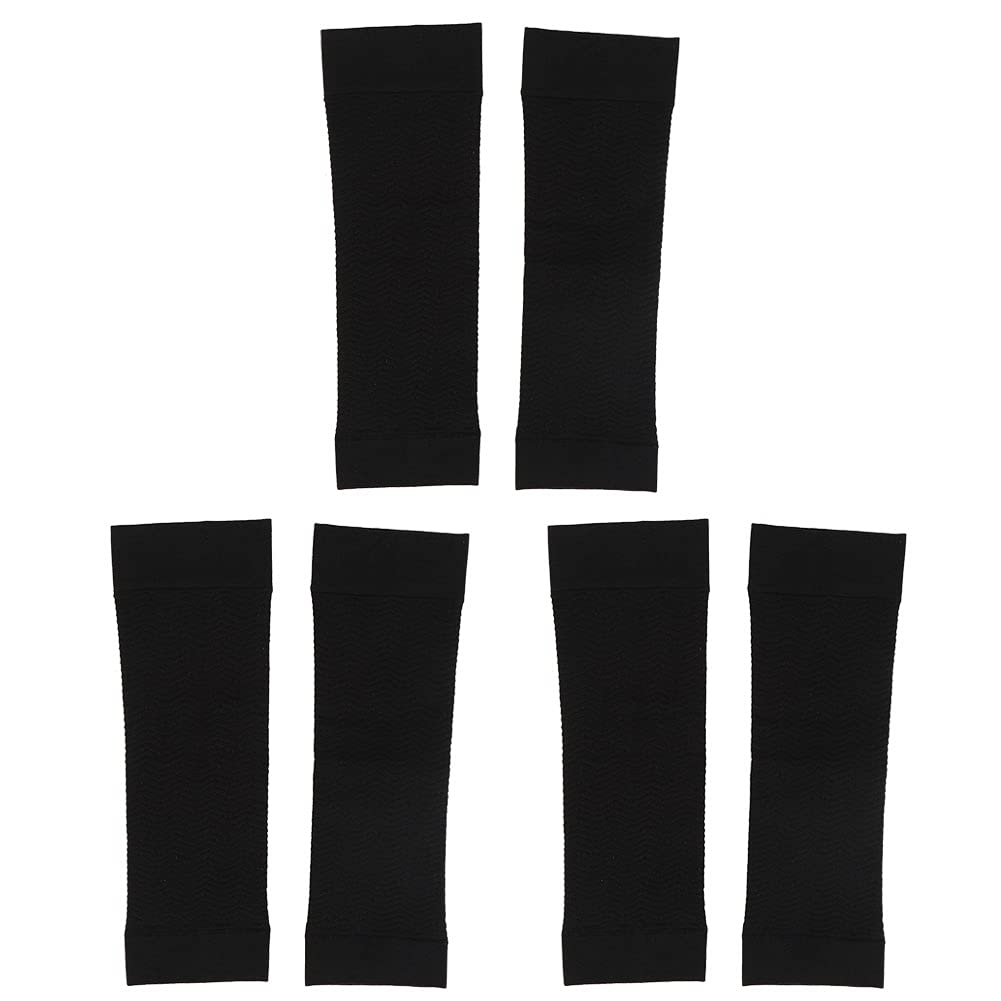 Tbest Slim Arm Cuff - 3 Pairs Elastic Compression Sleeves for Wrist & Calf Support, Black Sports Guard for Workout, Running & Fitness | Pain Relief & Muscle Recovery