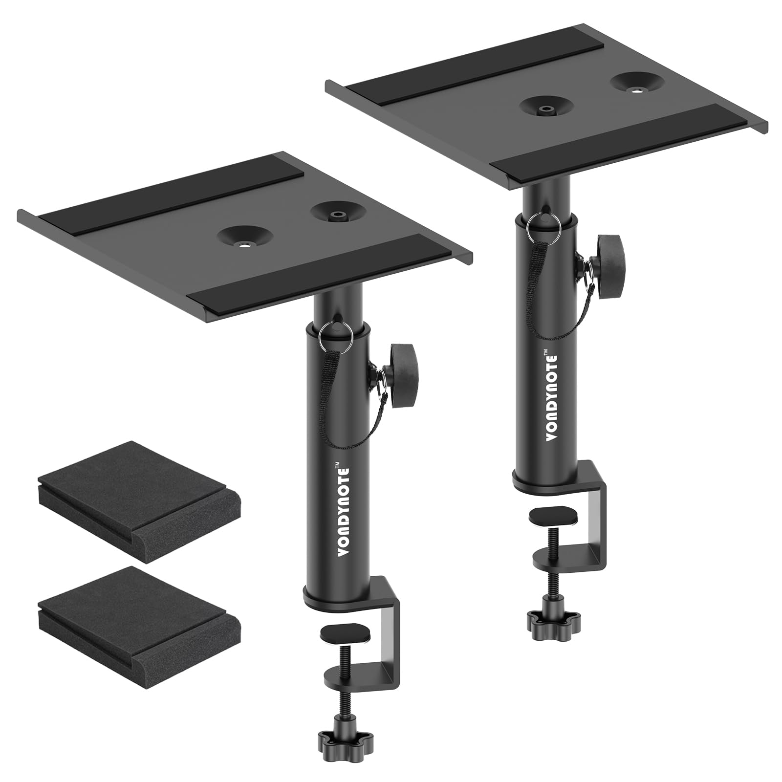 2 Pack Studio Monitor Stands with Isolation Pads - Heavy Duty Desk Clamp Speaker Mounts for Home & Professional Audio Setup | Perfect for Music Production, Gaming & Home Theater Systems