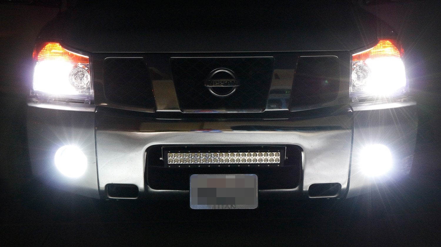 120W 20 LED Light Bar with Lower Bumper Mounting Bracket & Wiring Harness Kit - Compatible with Nissan Titan - Off-Road, Truck, SUV Lighting for Night Driving & Outdoor Adventures